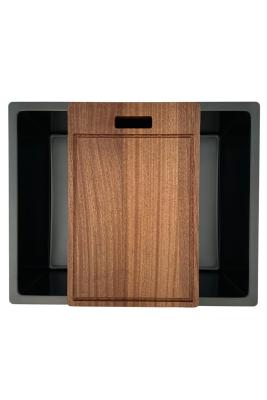 Pure.Sink Prestige Kombinationsset Gun Metal Spüle 50x40 cm mit Gun Metal Küchenarmatur 1208970763