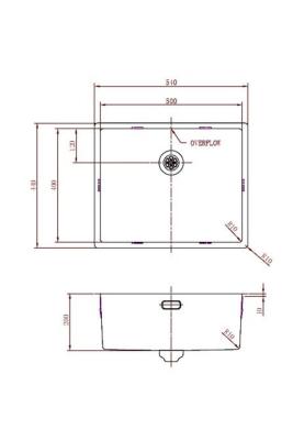 Pure.Sink Prestige Kombinationsset Gun Metal Spüle 50x40 cm mit Gun Metal Küchenarmatur 1208970763