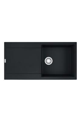 Franke Maris MRG 611-97 Fragranite Matt Schwarz Spüle 97 x 50 cm Aufbau mit Abtropffläche 114.0628.967
