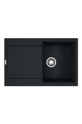 Franke Maris MRG 611-78 Fragranit Matt Schwarz Spüle 78 x 50 cm Aufbau mit Abtropffläche 114.0628.968