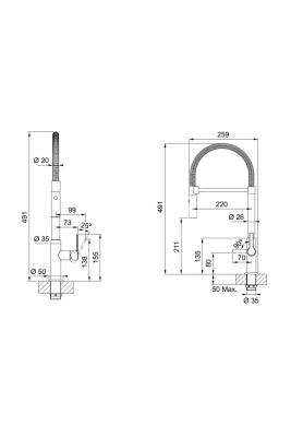 Franke Maris Semi Pro Küchenarmatur Flexibler Auslauf Chrom 115.0728.395