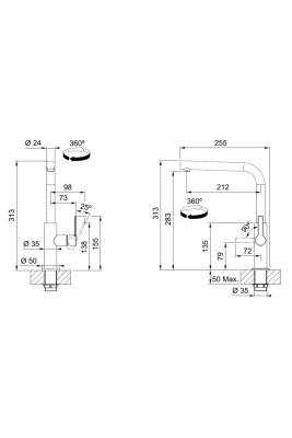Franke Maris Slim L Küchenarmatur Drehbarer Auslauf Chrom 115.0728.390