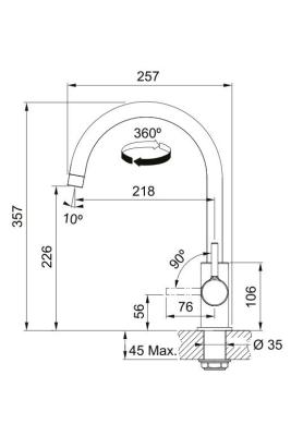Franke Lina XL Küchenmischbatterie Chrom mit schwenkbarem Auslauf 115.0693.228