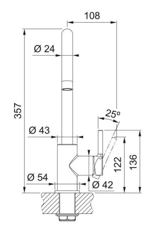 Franke Lina XL Küchenmischbatterie Chrom mit schwenkbarem Auslauf 115.0693.228