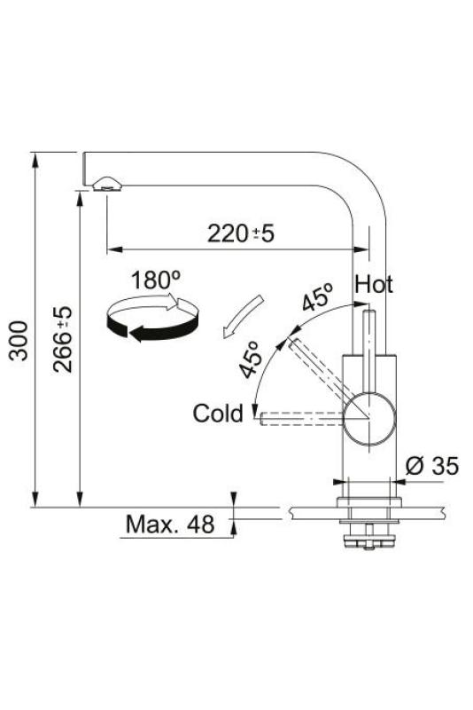 Franke Smart Glenda Küchenarmatur Drehbarer Auslauf Edelstahl 115.0706.985