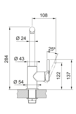 Franke Lina L Küchenarmatur Drehbarer Auslauf Stone Grey 115.0728.480