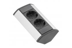Mini-Winkelverlängerungskabel mit Schuko-Steckdosen 230 V, 16 A
