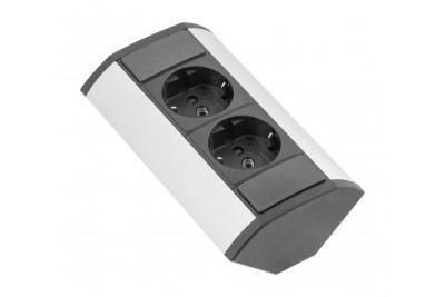 Mini-Winkelverlängerungskabel mit Schuko-Steckdosen 230 V, 16 A