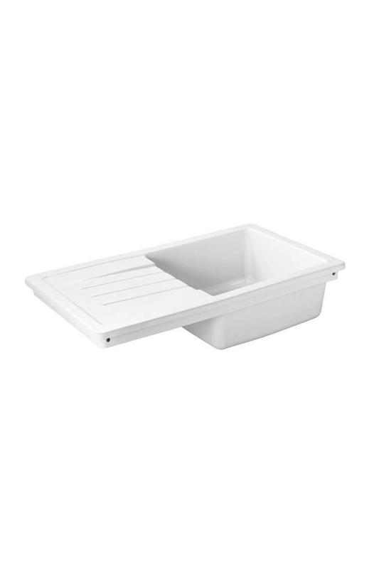 Ausmann Ceramic Sylva Keramischer Weißer Spülbecken mit Abtropffläche 857 x 500 mm 1208971128