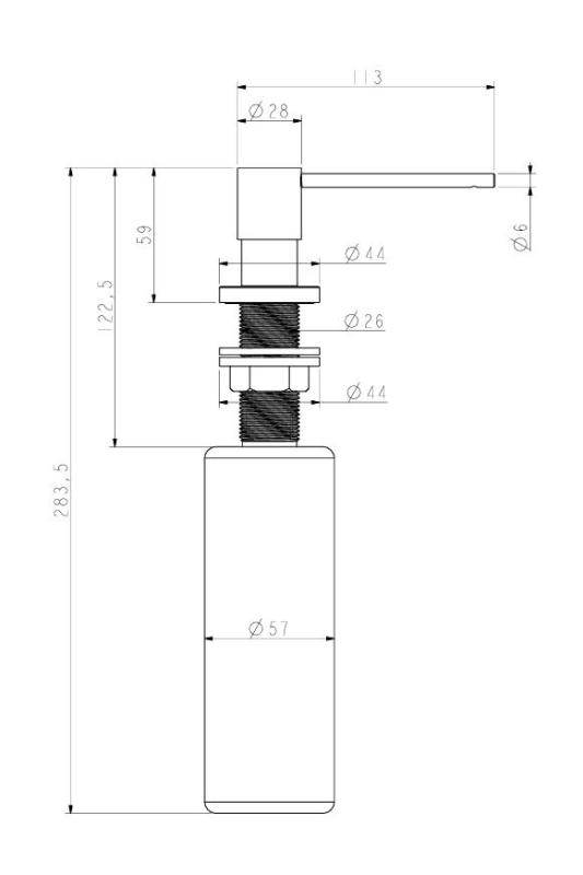 Ausmann Lirio Einbau Seifenspender Gun Metal von oben nachfüllbar 1208971201
