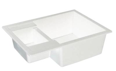 GraniteMy Smart extra flacher 1,5 Granit-Aufbau weißes Spülbecken 58x44cm mit Kupfer-Stecker 1208970052