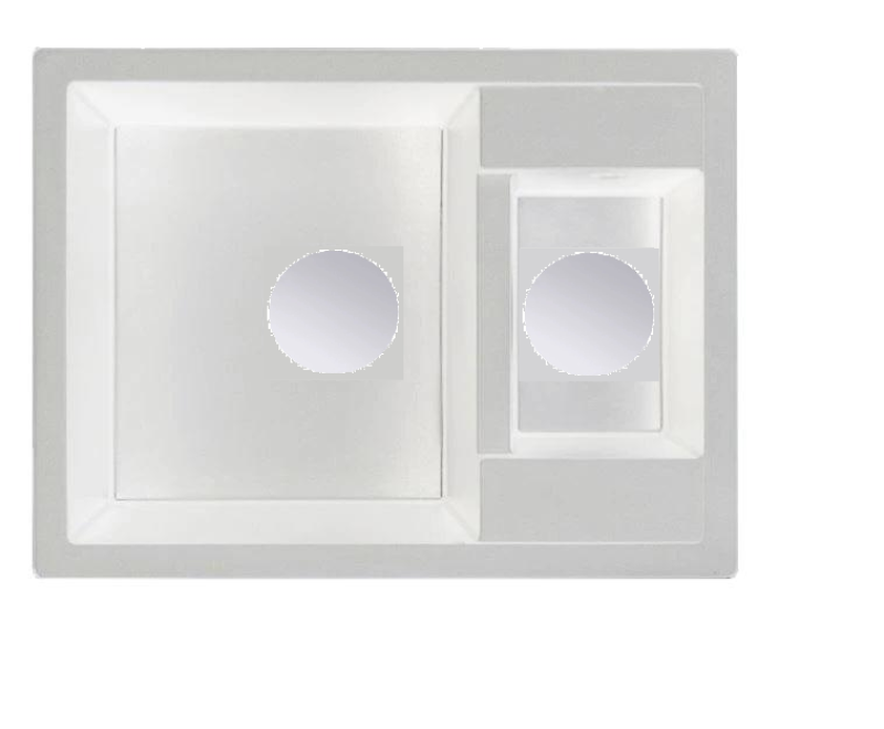 GraniteMy Smart extra flacher 1,5 Granit-Aufbau weißes Spülbecken 58x44cm mit Kupfer-Stecker 1208970052