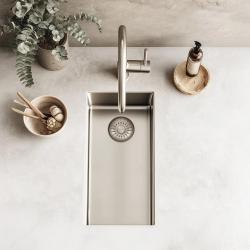 Pure.Sink Exclusivo kleiner Edelstahlspüle 18x40 cm 10mm Radius Unterbau, Flacheneinbau und Aufbau PEX1840-02