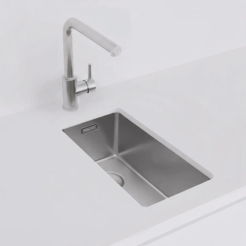 Pure.Sink Exclusivo kleiner Edelstahlspüle 18x40 cm 10mm Radius Unterbau, Flacheneinbau und Aufbau PEX1840-02