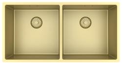 Pure.Sink Prestige Doppelte Goldspüle 82x40 cm 10mm Radius Unterbau, Flachbau und Aufbau PPG404040-60