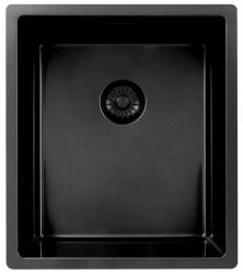 Pure.Sink Exclusivo Gun Metal Spüle 34x40 cm 10mm Radius Unterbau, Flächenbündig und Aufbau PEX3440-61