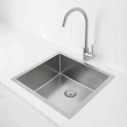 Pure.Sink Exclusivo Edelstahl Spüle 40x40 cm 10mm Radius Unterbau, Flächenbündig und Aufbau PEX4040-02