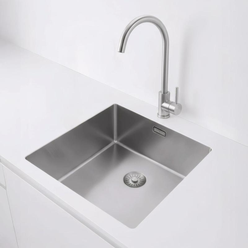 Pure.Sink Exclusivo Edelstahl Spüle 40x40 cm 10mm Radius Unterbau, Flächenbündig und Aufbau PEX4040-02