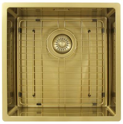 Pure.Sink Exclusivo Goldene Spüle 40x40 cm 10mm Radius Unterbau, Flächenbündig und Aufbau PEX4040-60