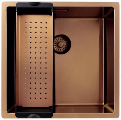 Pure.Sink Exclusivo Kupfer Spülbecken 40x40 cm 10mm Radius Unterbau, Flachbau und Aufbau PEX4040-62