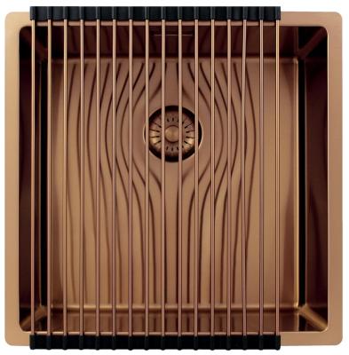 Pure.Sink Exclusivo Kupfer Spülbecken 40x40 cm 10mm Radius Unterbau, Flachbau und Aufbau PEX4040-62