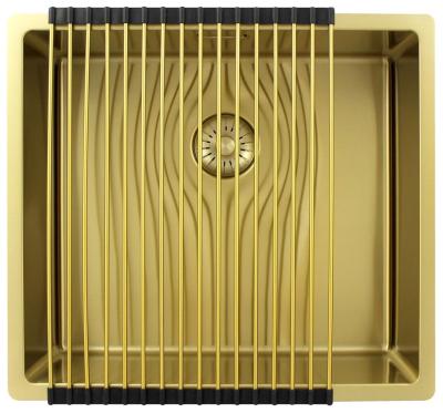 Pure.Sink Exclusivo Goldene Spüle 45x40 cm 10mm Radius Unterbau, Flachbau und Aufbau PEX4540-60