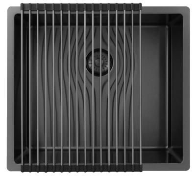 Pure.Sink Exclusivo Gun Metal Spüle 45x40 cm 10mm Radius Unterbau, Flächenbündige und Aufbau PEX4540-61