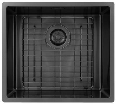 Pure.Sink Exclusivo Gun Metal Spüle 45x40 cm 10mm Radius Unterbau, Flächenbündige und Aufbau PEX4540-61