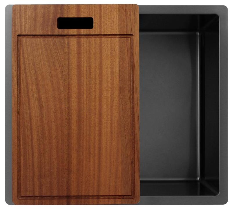 Pure.Sink Exclusivo Gun Metal Spüle 45x40 cm 10mm Radius Unterbau, Flächenbündige und Aufbau PEX4540-61