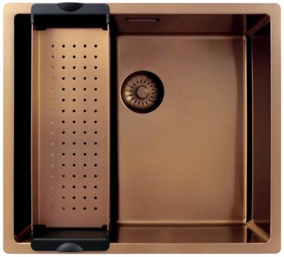 Pure.Sink Exclusivo Kupfer Spülbecken 45x40 cm 10mm Radius Unterbau, Flächenbündiger Einbau und Aufbau PEX4540-62