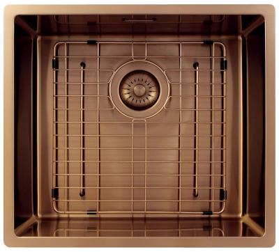 Pure.Sink Exclusivo Kupfer Spülbecken 45x40 cm 10mm Radius Unterbau, Flächenbündiger Einbau und Aufbau PEX4540-62