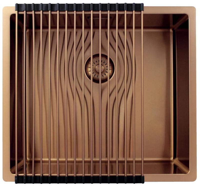 Pure.Sink Exclusivo Kupfer Spülbecken 45x40 cm 10mm Radius Unterbau, Flächenbündiger Einbau und Aufbau PEX4540-62