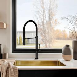 Pure.Sink Exclusivo Goldene Spüle 50x40 cm 10mm Radius Unterbau, Flächenbündig und Aufbau PEX5040-60