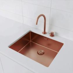 Pure.Sink Exclusivo Kupfer Spülbecken 50x40 cm 10mm Radius Unterbau, Flächenbündig und Aufbau PEX5040-62