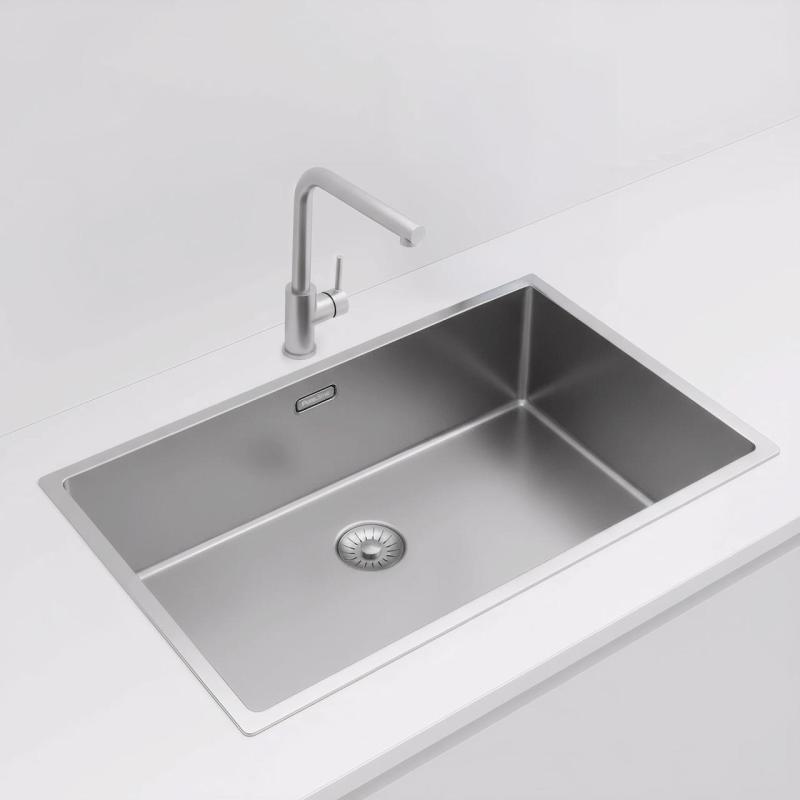 Pure.Sink Exclusivo großer Edelstahlspüle 70x40 cm 10mm Radius Unterbau, Flacheneinbau und Aufbau PEX7040-02