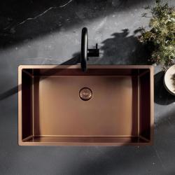 Pure.Sink Exclusivo große Kupferspüle 70x40 cm 10mm Radius Unterbau, Flacheneinbau und Aufbau PEX7040-62