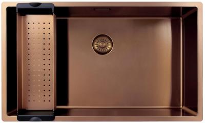 Pure.Sink Exclusivo große Kupferspüle 70x40 cm 10mm Radius Unterbau, Flacheneinbau und Aufbau PEX7040-62