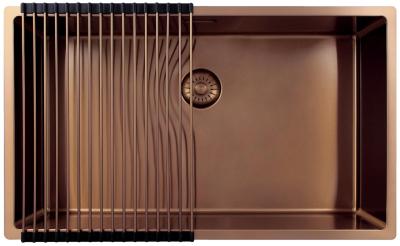 Pure.Sink Exclusivo große Kupferspüle 70x40 cm 10mm Radius Unterbau, Flacheneinbau und Aufbau PEX7040-62