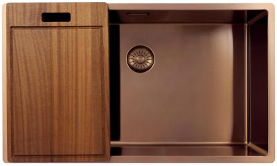 Pure.Sink Exclusivo große Kupferspüle 70x40 cm 10mm Radius Unterbau, Flacheneinbau und Aufbau PEX7040-62