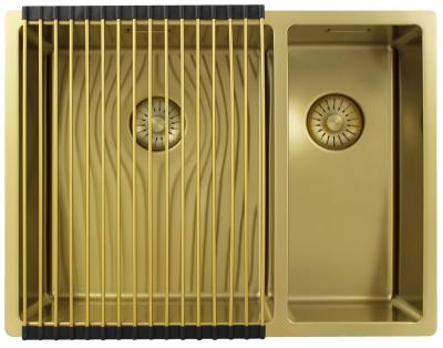 Pure.Sink Exclusivo Goldene 1,5 anderthalbe Spüle 34+18 cm 10mm Radius PEX341840-60