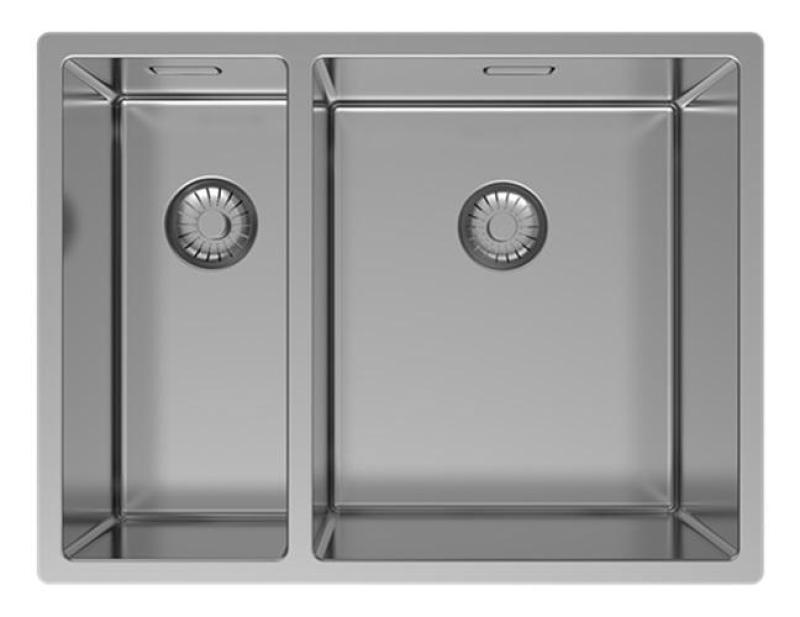 Pure.Sink Exclusivo RVS 1,5 anderthalbe Spüle 18+34 cm 10mm Radius PEX183440-02