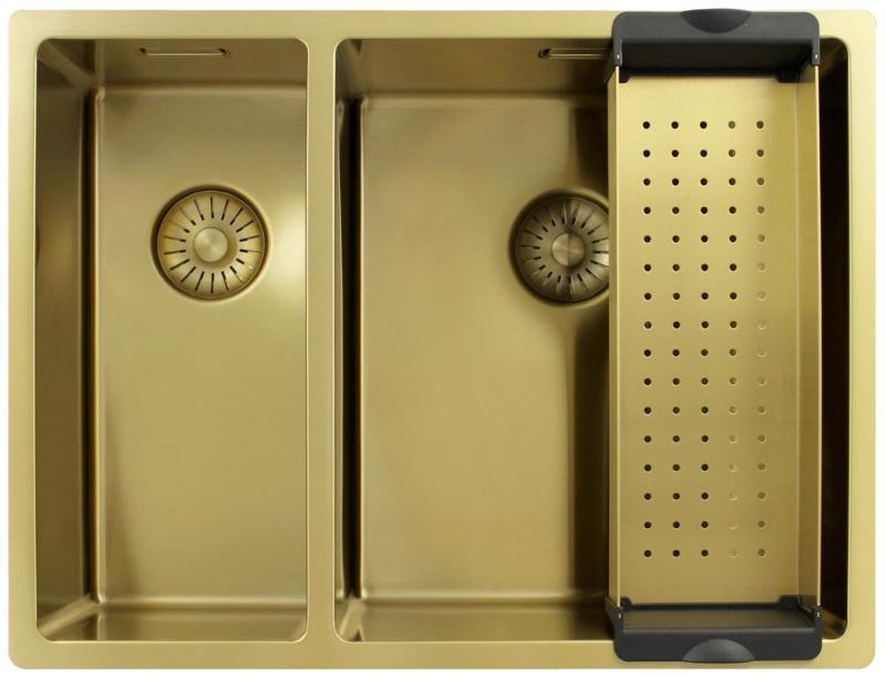 Pure.Sink Exclusivo Goldene 1,5 anderthalb Spüle 18+34 cm 10mm Radius PEX183440-60