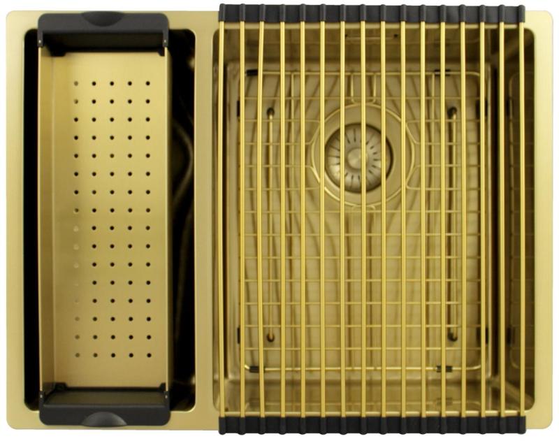 Pure.Sink Exclusivo Goldene 1,5 anderthalb Spüle 18+34 cm 10mm Radius PEX183440-60