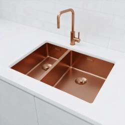 Pure.Sink Exclusivo Kupfer 1,5 anderthalb Spülbecken 18+34cm 10mm Radius PEX183440-62