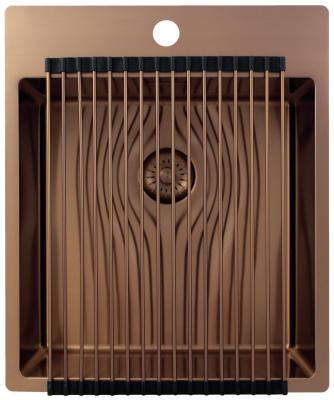 Pure.Sink Exclusivo Kupferspüle 44x52 cm Tapwing mit Lochbank 10mm Radius PEX4040T-62