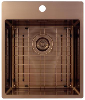 Pure.Sink Exclusivo Kupferspüle 44x52 cm Tapwing mit Lochbank 10mm Radius PEX4040T-62