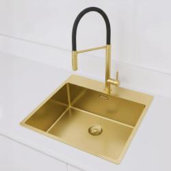 Pure.Sink Exclusivo Goldene Spülbecken 54x52 cm Tapwing mit Kranlochbank 10mm Radius PEX5040T-60
