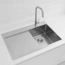 Pure.Sink Exclusivo RVS kleine Spüle mit Abtropffläche 78x52 cm Tapwing rechts PEX3478RT-02