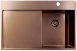 Pure.Sink Exclusivo Kupfer kleines Spülbecken mit Abtropffläche 78x52 cm Tapwing rechts PEX3478RT-62