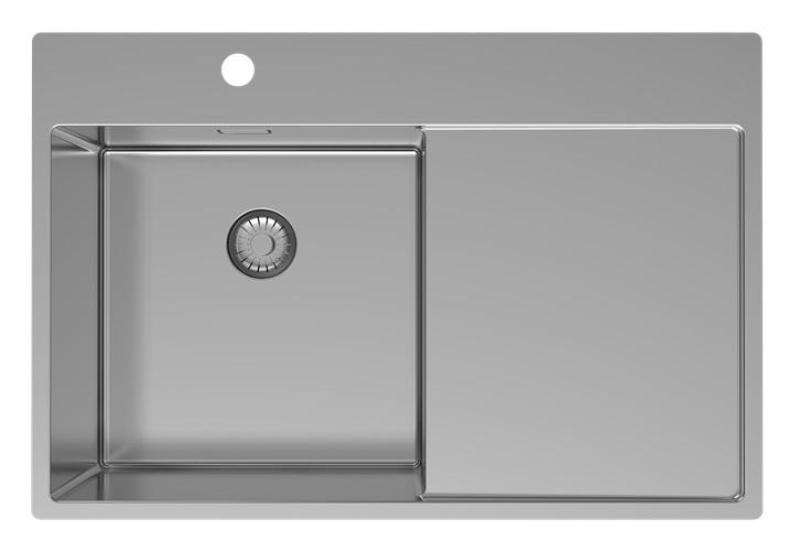Pure.Sink Exclusivo Edelstahl Spüle mit Abtropffläche 78x52 cm Tapwing links PEX4078LT-02